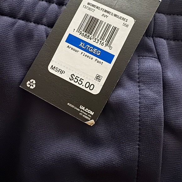 UNDER ARMOUR • Navy Armour Fleece Pant Joggers Sweatpants - Picture 5 of 6